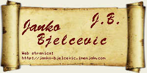 Janko Bjelčević vizit kartica